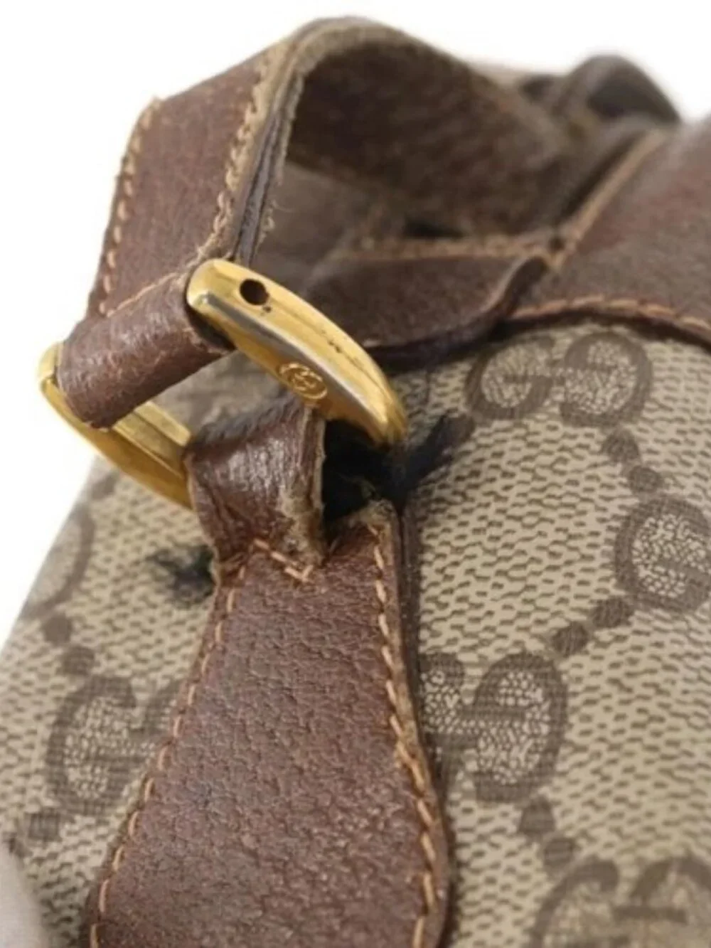 GUCCI GG Supreme Web Sherry Line Bag PVC Beige Gold 56 02 088 Auth ep12756 - Picture 8 of 16